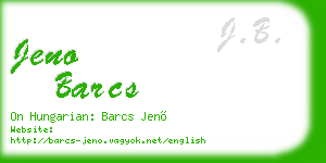 jeno barcs business card